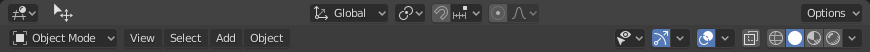 The 3D Viewport header in Object Mode
