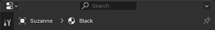 The vertical column of context tabs at the top of the Properties editor
