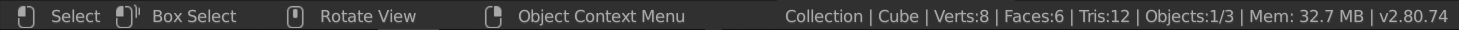 The Status Bar at the bottom of the Blender window